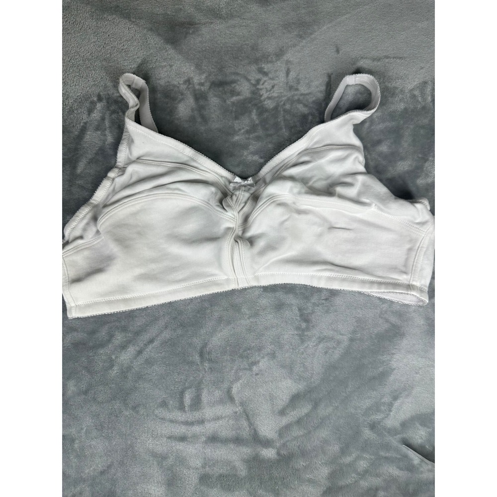 Comfort Choice Bra Womens 44C White Wireless Soft Cup Adjustable Straps Seamed